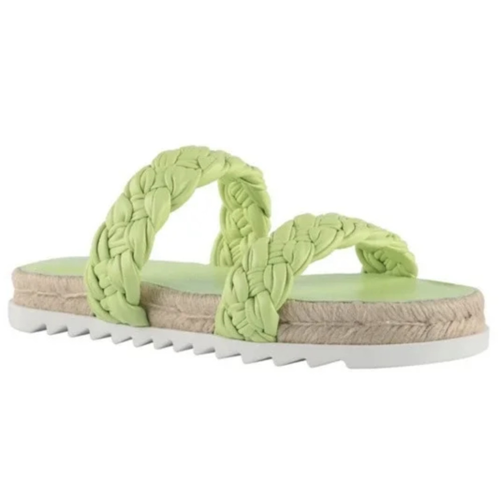 Marc Fisher Sandals Jaimee Citrus Green Leather S… - image 1